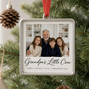 Grandpa’s Little Crew Personalised Grandchildren Metal Ornament