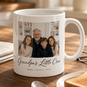 Grandpa’s Little Crew Personalised Grandkids Photo Coffee Mug
