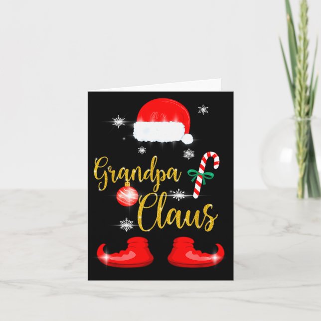 Grandpa Santa Claus Funny Family Christmas Pjs For Card (Front)