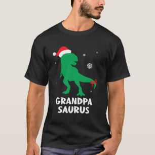 Grandpa Saurus Christmas Santa Family Matching Din T-Shirt