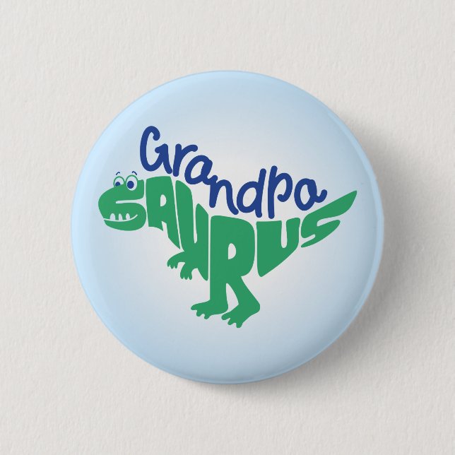 Grandpa Saurus Graphic 6 Cm Round Badge (Front)
