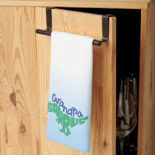 Grandpa Saurus Graphic Tea Towel
