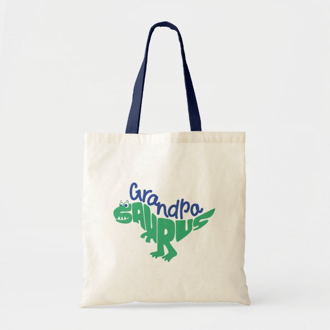 Grandpa Saurus Graphic Tote Bag (Front)