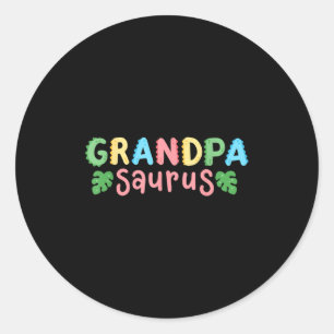 Grandpa Saurus Kids Dinosaur Birthday Party Family Classic Round Sticker