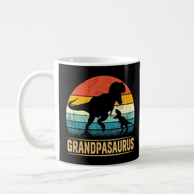 Grandpa Saurus T Rex Dinosaur Grandpasaurus Father Coffee Mug (Left)