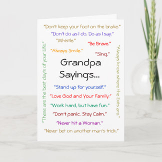"Grandpa Sayings..." Card
