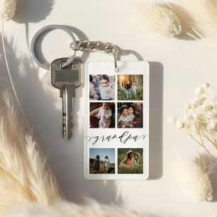 Grandpa Script   Grandchildren Photo Grid Collage Key Ring