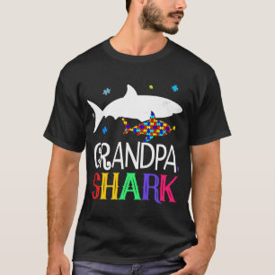 Grandpa Shark Family Cool Autism Awareness T-Shirt