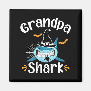 Grandpa Shark Funny Halloween Grandpa Announcement Magnet