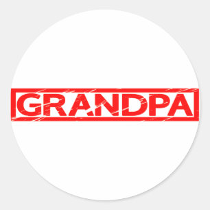 Grandpa Stamp Classic Round Sticker
