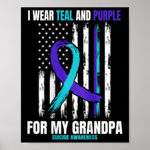 Grandpa Suicide Awareness Prevention American Flag Poster