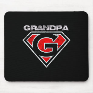 Grandpa Superhero Funny Gift Fathers Day Shirt  Mouse Pad