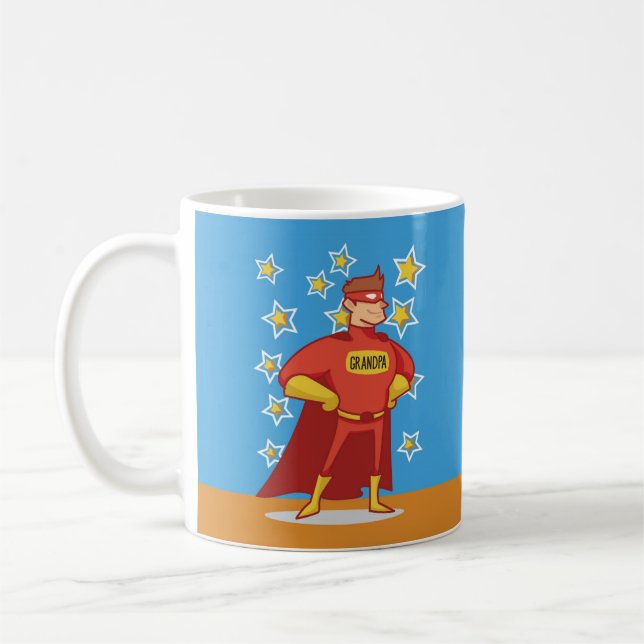 Grandpa Superhero, Grandparents Day Coffee Mug (Left)