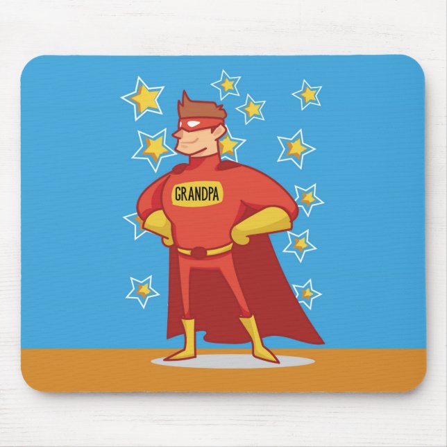 Grandpa Superhero, Grandparents Day Mouse Pad (Front)