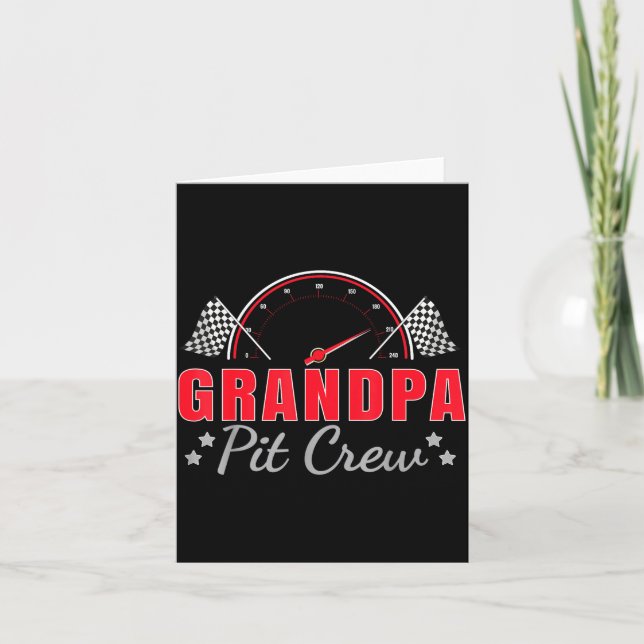 Grandpa T Crew Race Car Driver Birthday Party Raci Card (Front)