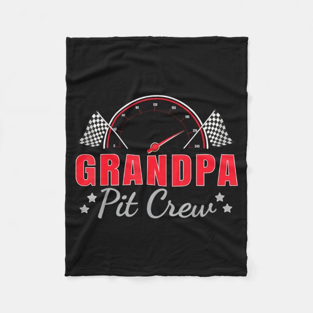 Grandpa T Crew Race Car Driver Birthday Party Raci Fleece Blanket (Front)