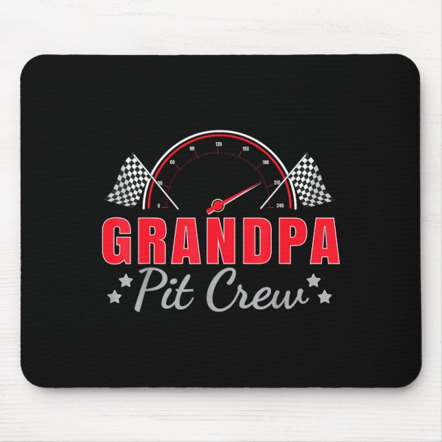 Grandpa T Crew Race Car Driver Birthday Party Raci Mouse Pad (Front)