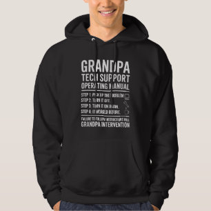Grandpa Tech Support Operating Manual Funny Gift Hoodie