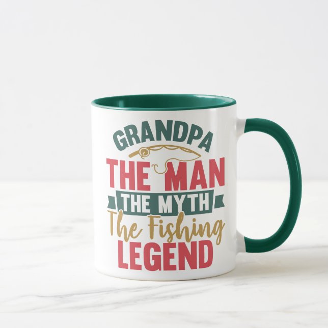 Grandpa - The Man, The Myth, The Fishing Legend Mug (Right)