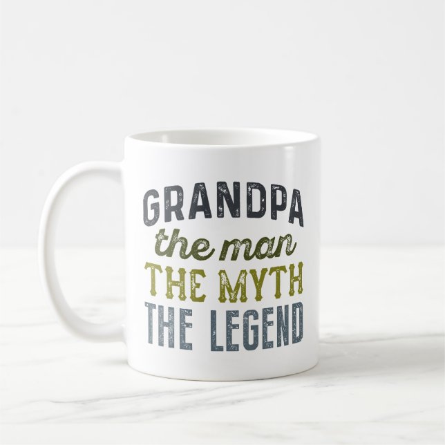 Grandpa The Man The Myth The Legend Coffee Mug (Left)