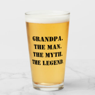 Grandpa The Man The Myth The Legend Custom Text Glass