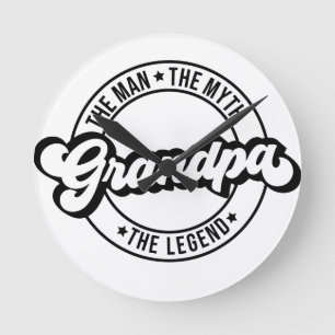 grandpa the man the myth the legend dad men daddy round clock