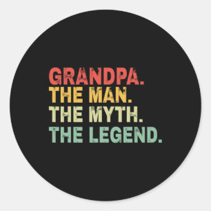 Grandpa The Man The Myth The Legend Fathers Day Gi Classic Round Sticker