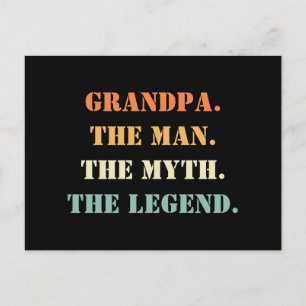 Grandpa The Man The Myth The Legend Father's Day Postcard