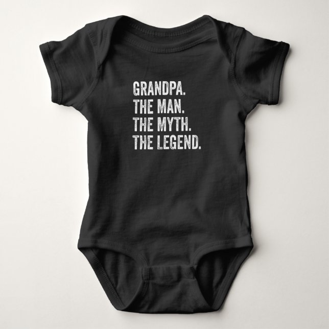 Grandpa The Man The Myth The Legend Funny Baby Bodysuit (Front)