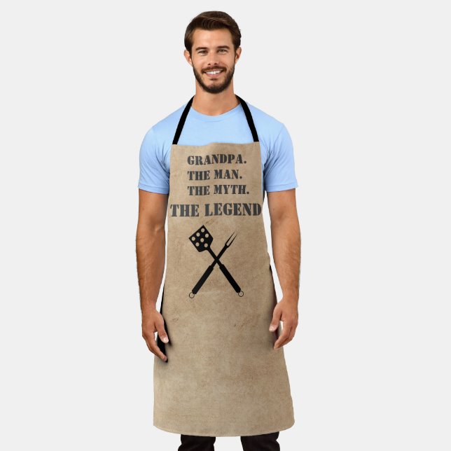 Grandpa The Man The Myth The Legend Rustic Apron (Worn)