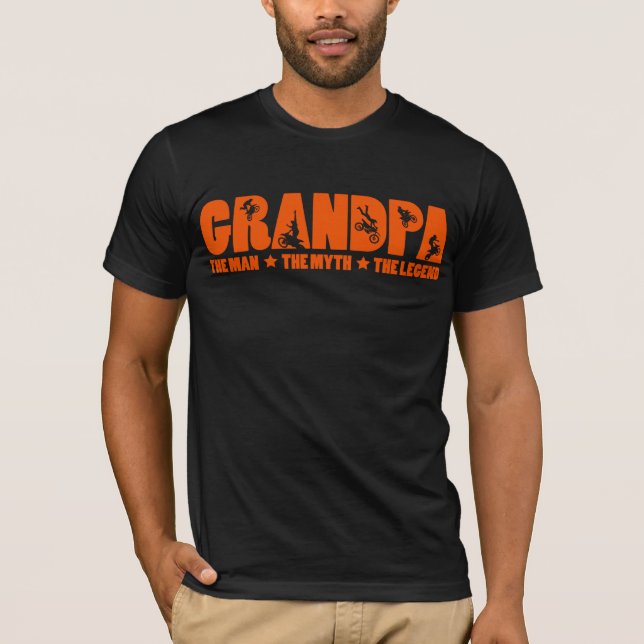 Grandpa The Man The Myth The Motocross Legend T-Shirt (Front)