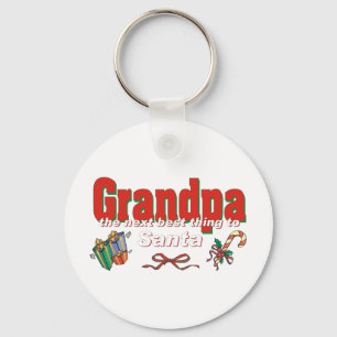 Grandpa, The Next Best Thing To Santa Key Ring