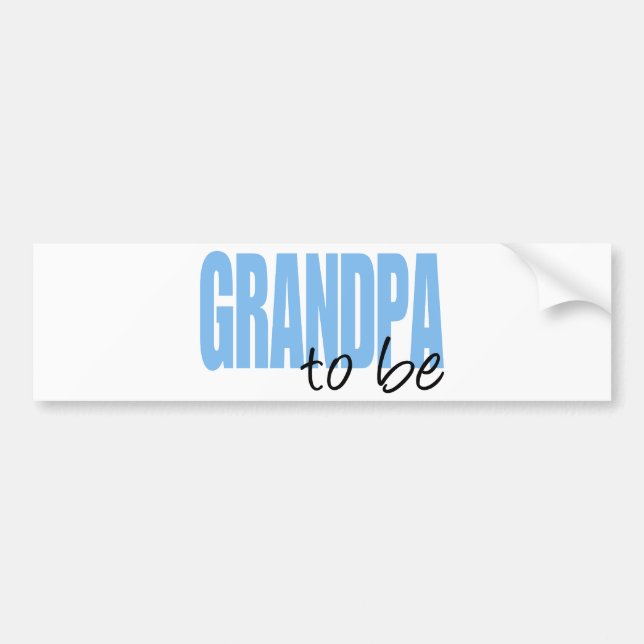 Grandpa To Be (Blue Block Font) Bumper Sticker (Front)