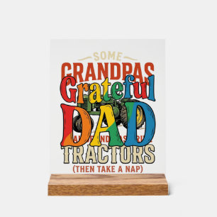 Grandpa Tractor Vintage Farm Nap Shirt Design_1 Acrylic Sign
