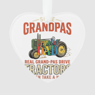 Grandpa Tractor Vintage Farm Nap Shirt Design_1 Ornament