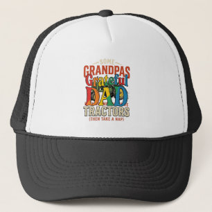 Grandpa Tractor Vintage Farm Nap Shirt Design_1 Trucker Hat