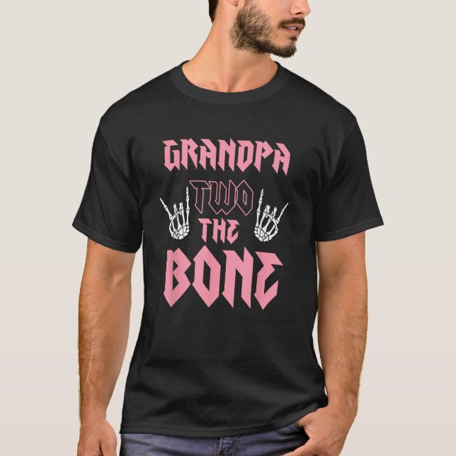 Grandpa Two the Bone Birthday 2 Years Old Birthday T-Shirt (Front)