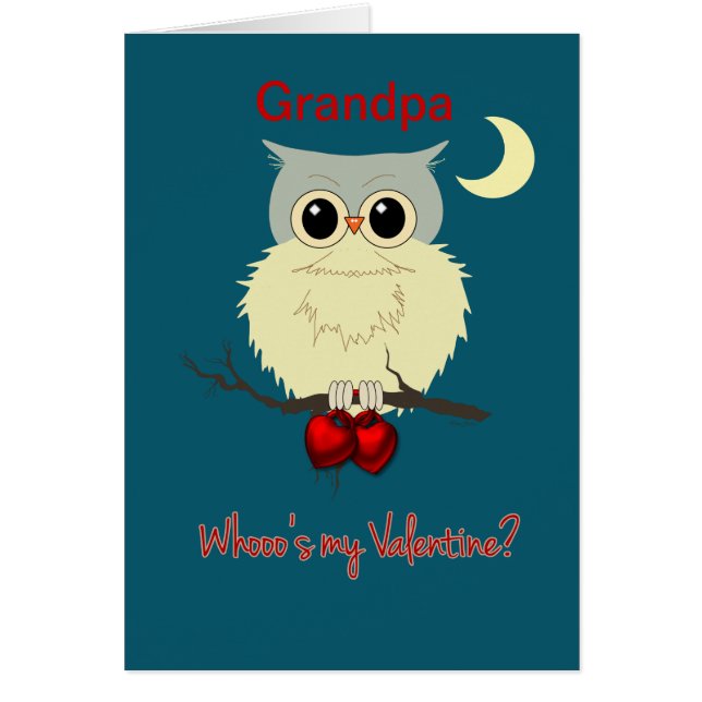 Grandpa Valentine's Day Cute Owl Humour (Front)