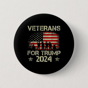 Grandpa Veterans For Trump 2024 American Flag 4th 6 Cm Round Badge