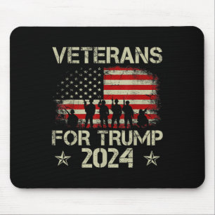 Grandpa Veterans For Trump 2024 American Flag 4th Mouse Pad