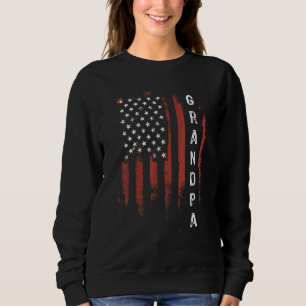 Grandpa Vintage American Flag Father Day 4th Of J Sweatshirt