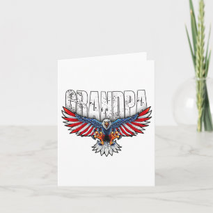 Grandpa Vintage Usa Flag Byld Eagle Patriotic 4th Card