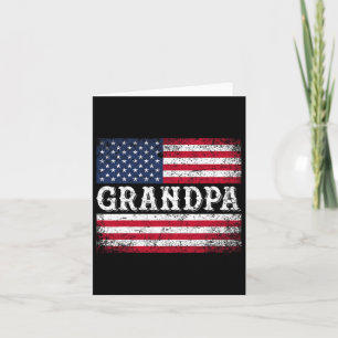 Grandpa Vintage Usa Flag Patriotic 4th Of July  Card