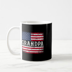 Grandpa Vintage Usa Flag Patriotic 4th Of July  Coffee Mug