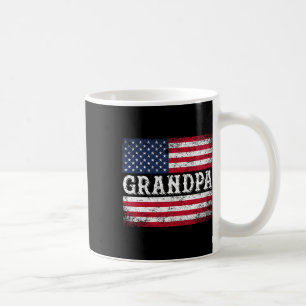 Grandpa Vintage Usa Flag Patriotic 4th Of July Coffee Mug