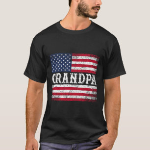 Grandpa Vintage Usa Flag Patriotic 4th Of July T-Shirt