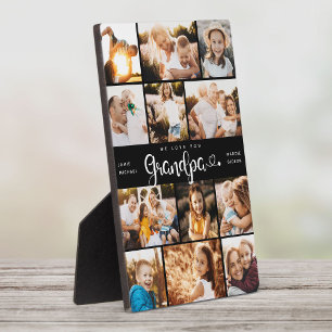 Grandpa We Love you Hearts Modern Photo Collage Plaque