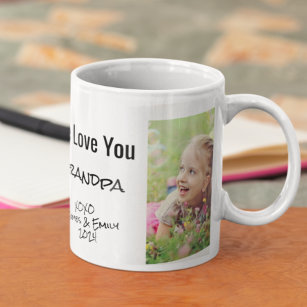 Grandpa We Love You Personalized Photo & Names Coffee Mug