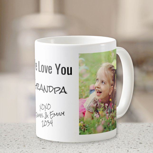 Grandpa We Love You Personalized Photo & Names Coffee Mug (Creator Uploaded)