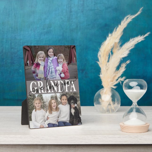 Grandpa We Love You Photo Collage Plaque (Side)